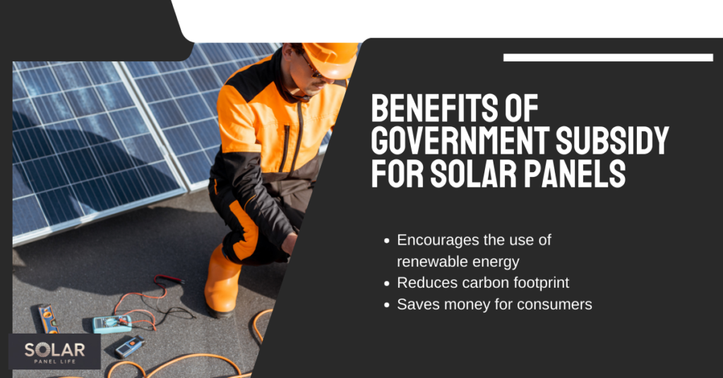 A technician in an orange uniform inspecting solar panels with tools, representing benefits of government subsidies.