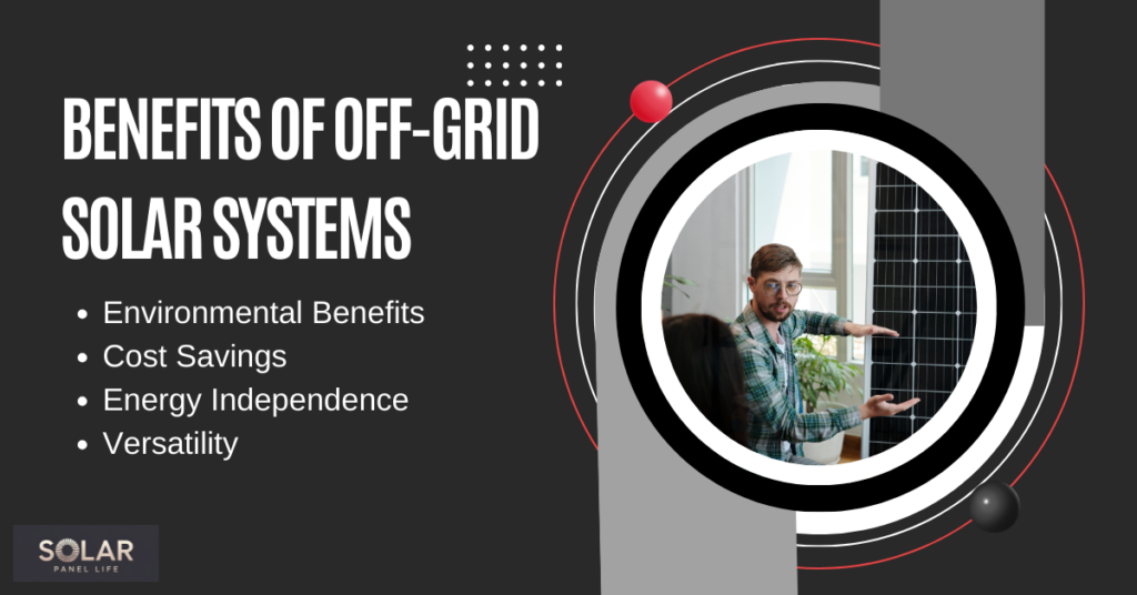 A professional explaining off-grid solar panels to a customer in an office setting.